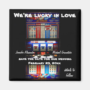 Lucky Love Casino Slot Machine Sla de datum op Magneet