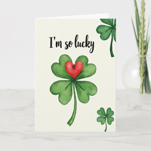Lucky Love Glitter Textuurkaart Kaart (Voorkant)