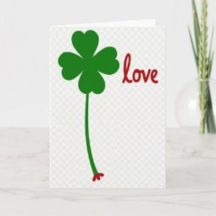 Lucky Love Green Clover Kaart