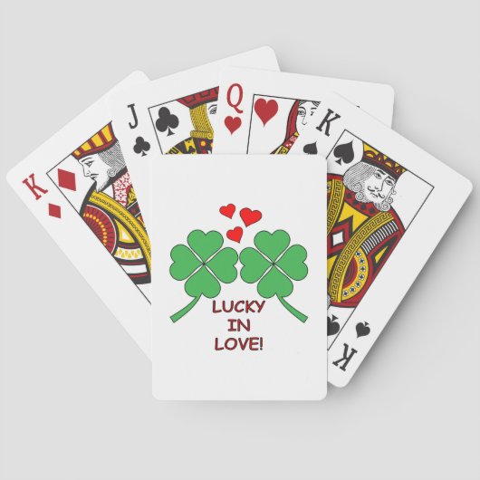 Lucky Love Hearts Clover Pokerkaarten (Achterkant)