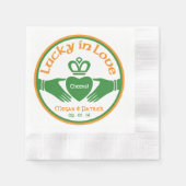 Lucky Love Ierse Claddagh gepersonaliseerde bruilo Servetten (Voorkant)