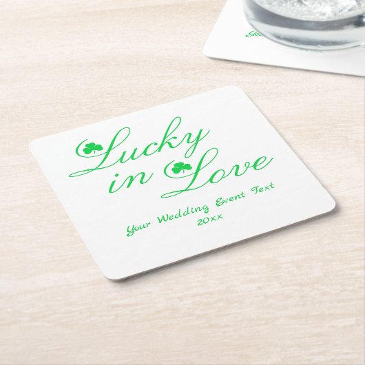 Lucky Love Kartonnen Onderzetters (Schuin)