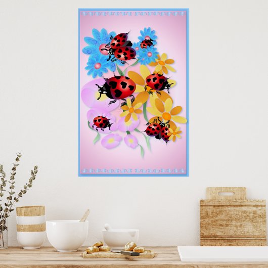 Lucky-Love Ladybugs-Posters Poster (Keuken)