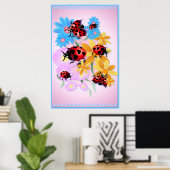 Lucky-Love Ladybugs-Posters Poster (Thuiskantoor)