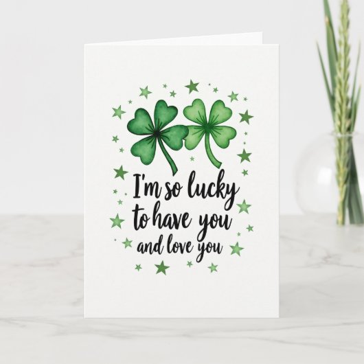 Lucky Love Shamrock Star Kaart (Voorkant)