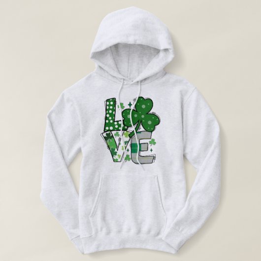 Lucky LOVE St. Patrick's Day Hoodie (Design voorkant)