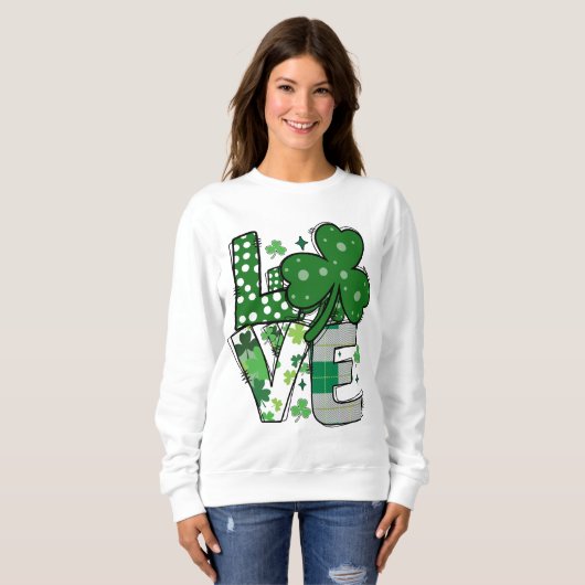 Lucky LOVE St. Patrick's Day Sweatshirt (Voorkant volledig)
