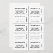 Lucky-luierloterij Tickets  Eenvoudig Kaart (Voorkant / Achterkant)