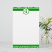 Lucky Mahjong Symbol - Donkergroen Briefpapier (Staand voorkant)