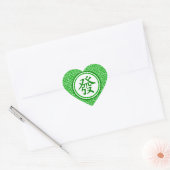 Lucky Mahjong Symbol - Donkergroen Hart Sticker (Envelop)