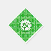 Lucky Mahjong Symbol - Donkergroen Servet (Hoek)