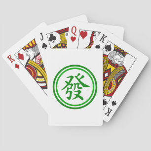 Lucky Mahjong Symbol - groen en wit Pokerkaarten