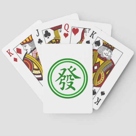 Lucky Mahjong Symbol - groen en wit Pokerkaarten (Achterkant)