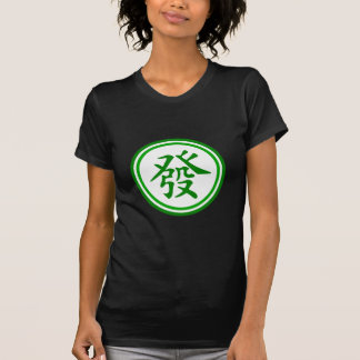 Lucky Mahjong Symbol - groen en wit T-shirt