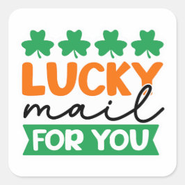 Lucky Mail voor jou Vierkante Sticker