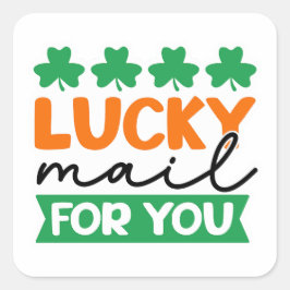 Lucky Mail voor jou Vierkante Sticker