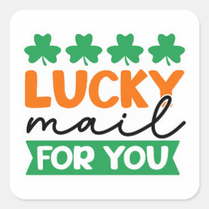 Lucky Mail voor jou Vierkante Sticker