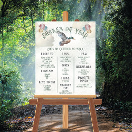 Lucky Mallard Duck 1e Verjaardag Milestone Poster