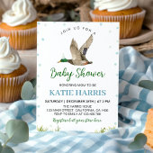 Lucky Mallard Duck Baby shower Invitation Kaart