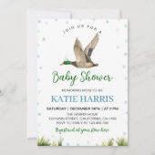 Lucky Mallard Duck Baby shower Invitation Kaart (Voorkant)