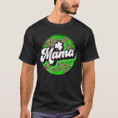 Lucky Mama Circle Leopard Shamrock St Patrick voor T-shirt (Voorkant)