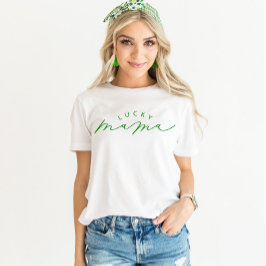 Lucky Mama Cute Script St. Patrick's Day Shirt