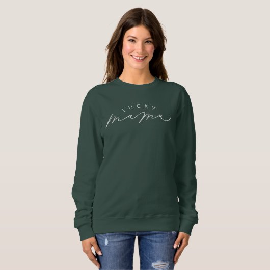 Lucky Mama Cute Script St. Patrick's Day Trui (Voorkant volledig)