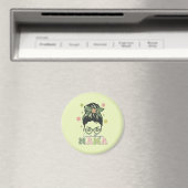 Lucky Mama - Messy Bun - Clover St. Patrick's Magneet (Insitu (Vaatwasser))