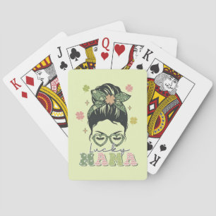 Lucky Mama - Messy Bun - Clover St. Patrick's Pokerkaarten