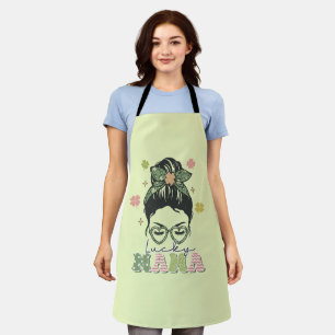 Lucky Mama - Messy Bun - Clover St. Patrick's Schort