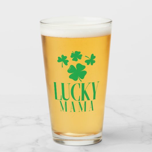 Lucky Mama Pintglas – Proost op mama Glas (Voorkant gevuld)