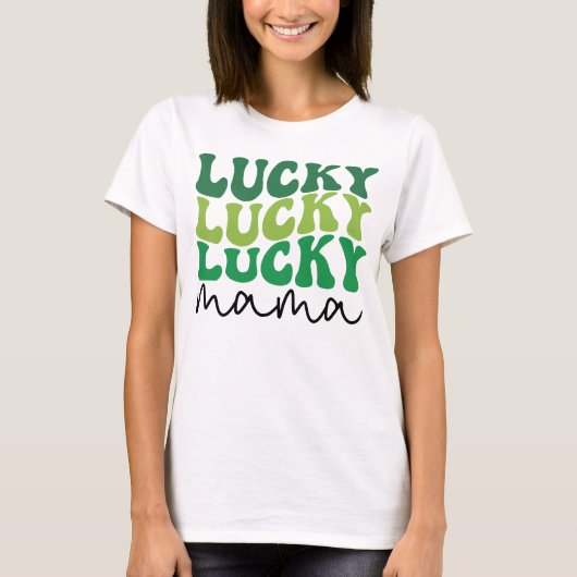 Lucky Mama Retro St. Patrick's Day T-shirt (Voorkant)