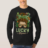 Lucky Mama St Patricks Day 2023 Moeder Rommelige K T-shirt (Voorkant)