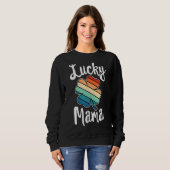 Lucky Mama St Patricks Day Retro Shamrock mama Mot Trui (Voorkant volledig)