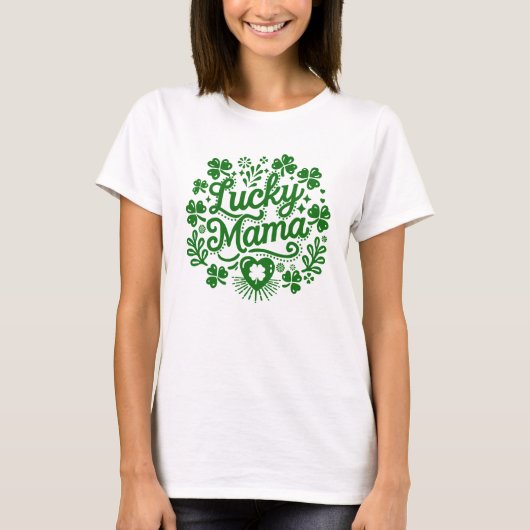 Lucky mama St Patrick's day schattige en feestelij T-shirt (Voorkant)