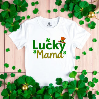 Lucky Mama St. Patrick's Day Schattige Shamrock Mo T-shirt