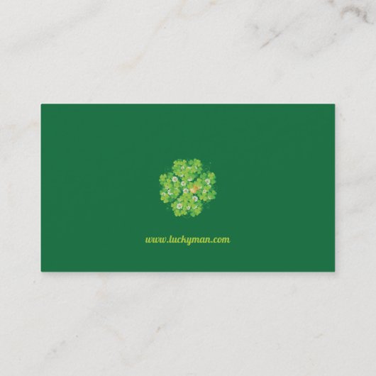 Lucky Man | Goudklaver Visitekaartje (Achterkant)