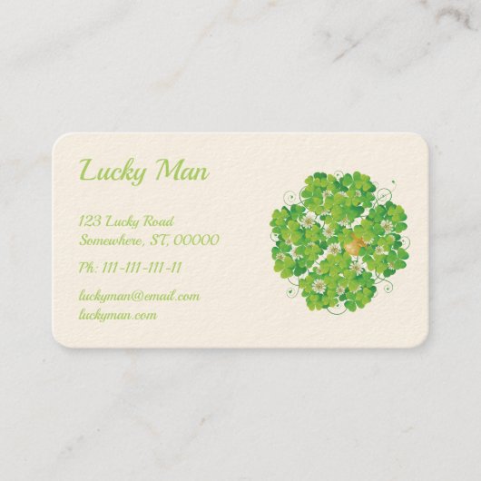 Lucky Man | Goudmuntklaver Visitekaartje (Voorkant)