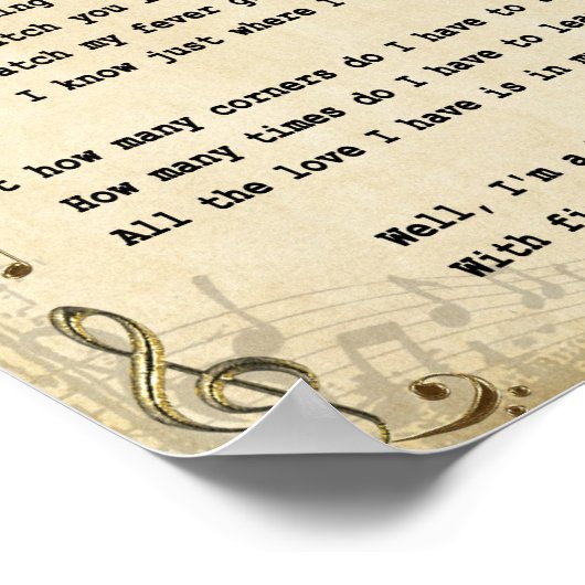 Lucky Man Song Lyric  Wall Art afdrukken Poster (Hoek)