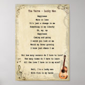 Lucky Man Song Lyric  Wall Art afdrukken Poster (Voorkant)