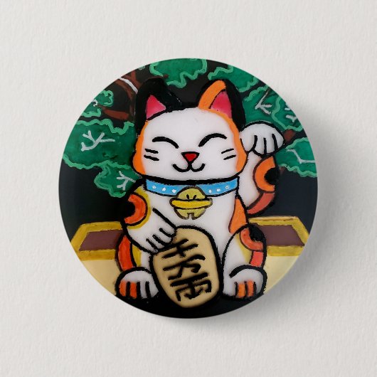 Lucky Maneki Neko Button (Voorkant)