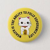 Lucky Maneki-neko Cat Button (Voorkant)