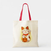 Lucky Maneki Neko D20 Calico Cat Tote Bag (Achterkant)