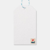 "Lucky Maneki Neko & Japanese Calligraphy Design" Cadeaulabel (Achterkant)