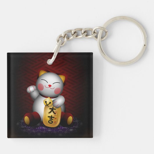 Lucky Maneki Neko Sleutelhanger (Achterkant)