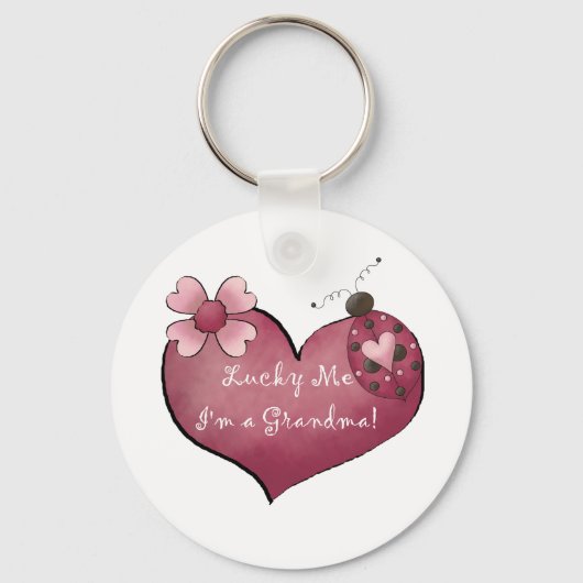 Lucky Me Ik ben een oma Tshirts en geschenken Sleutelhanger (Voorkant)
