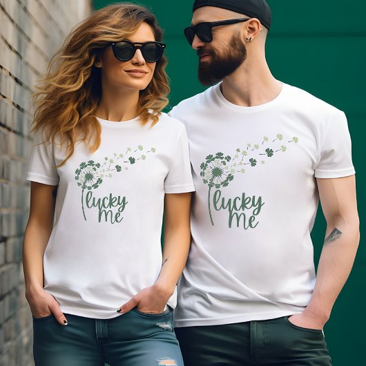 "Lucky Me" Paardenbloem & Klaver St. Patrick's Man T-shirt