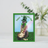 Lucky Meerkat met gouden vlek op Patrick's Day Briefkaart (Staand voorkant)