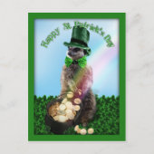 Lucky Meerkat met gouden vlek op Patrick's Day Briefkaart (Voorkant)