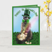 Lucky Meerkat met gouden vlek op Patrick's Day Kaart (Gele Bloem)